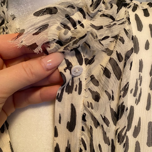 Seven for all mankind - chiffon sleeveless blouse animal print - Picture 3 of 6